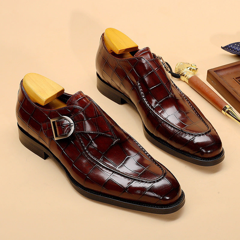 Classic Pattern Men's Business Flat Shoes