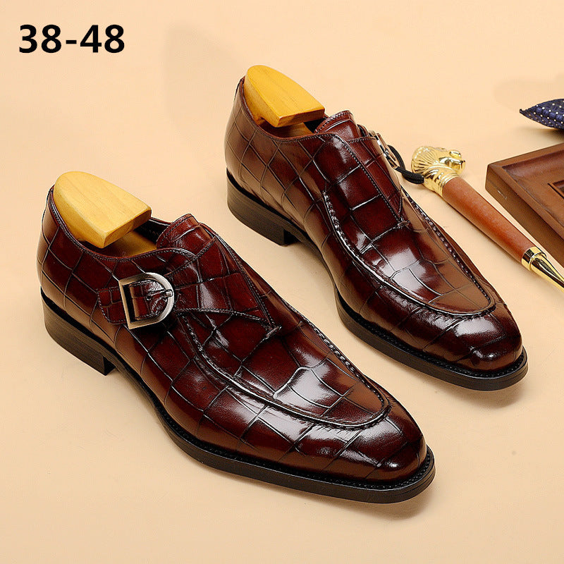 Classic Pattern Men's Business Flat Shoes