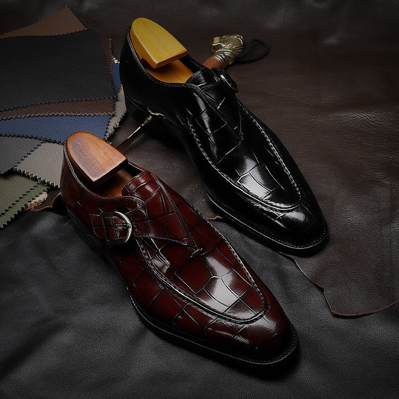 Classic Pattern Men's Business Flat Shoes