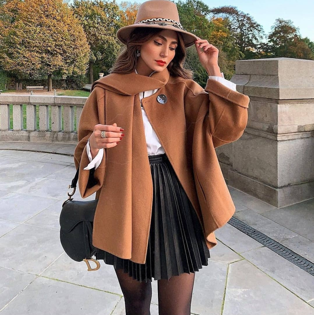 Draped Pleated Knitted Mini Skirts - Women Winter Short Skirt