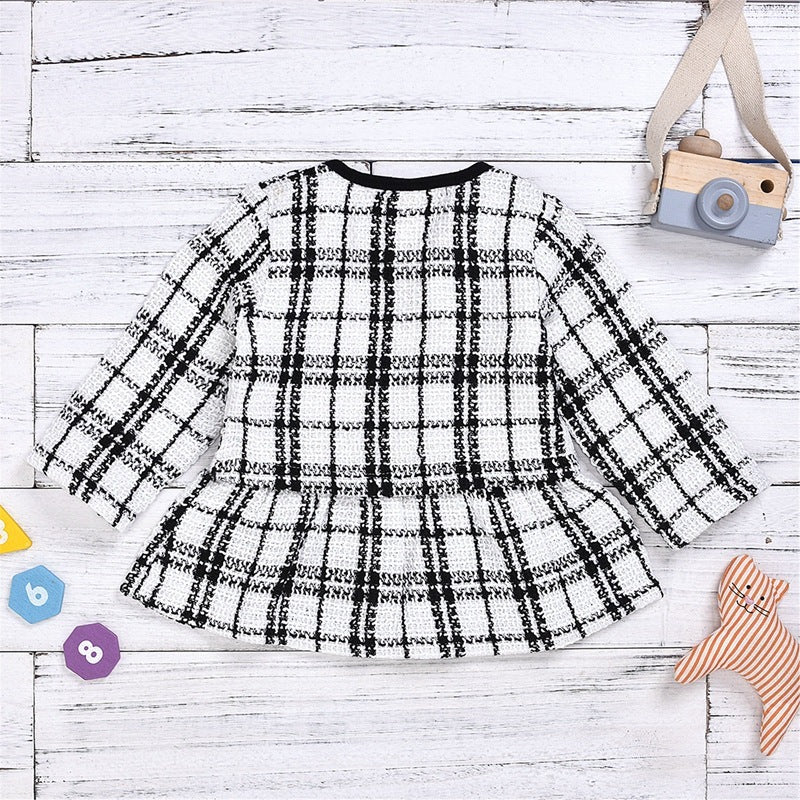 Elegant Baby Girl Two-Piece Dress Set – Adorable & Stylish for Every Occasion! Long-sleeved Dresses Two-piece Children's Baby Small Incense Wind Suit - JumoShop