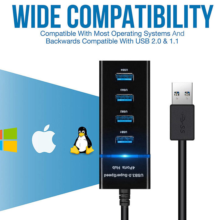 4 In 1 (2.0 3.0) USB HUB Splitter High-Speed - Multi Splitter USB Adapter Expander Cable For Desktop PC Laptop Adapter USB HUB