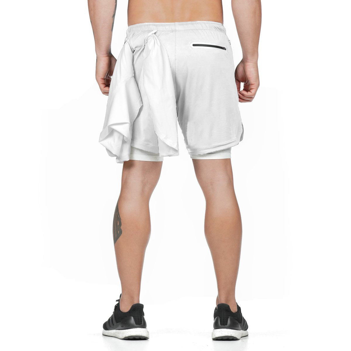Running Shorts for Men - 2 In 1 Double-deck Quick Dry GYM Fitness Jogging Workout Pants