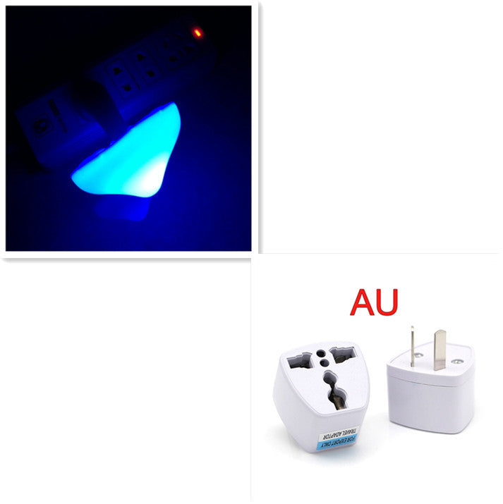 LED Night Light Mushroom Wall Socket Lamp - EU US Plug Warm White Light-control Sensor Bedroom Light Home Decoration
