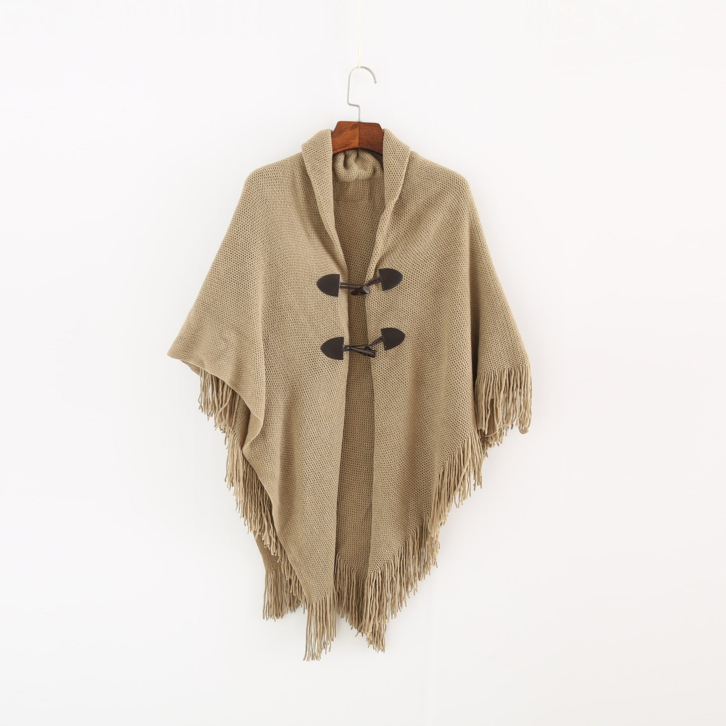 Winter Loose Kimono Cardigan  Shawl - Women Long Sleeveless Hat Poncho Solid Color Magic Shawl Knitted Sweater