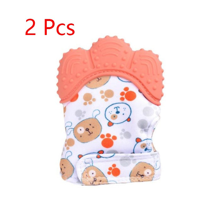 Baby Teether Anti-Bite Silicone Molar Gloves -  children's sound toys