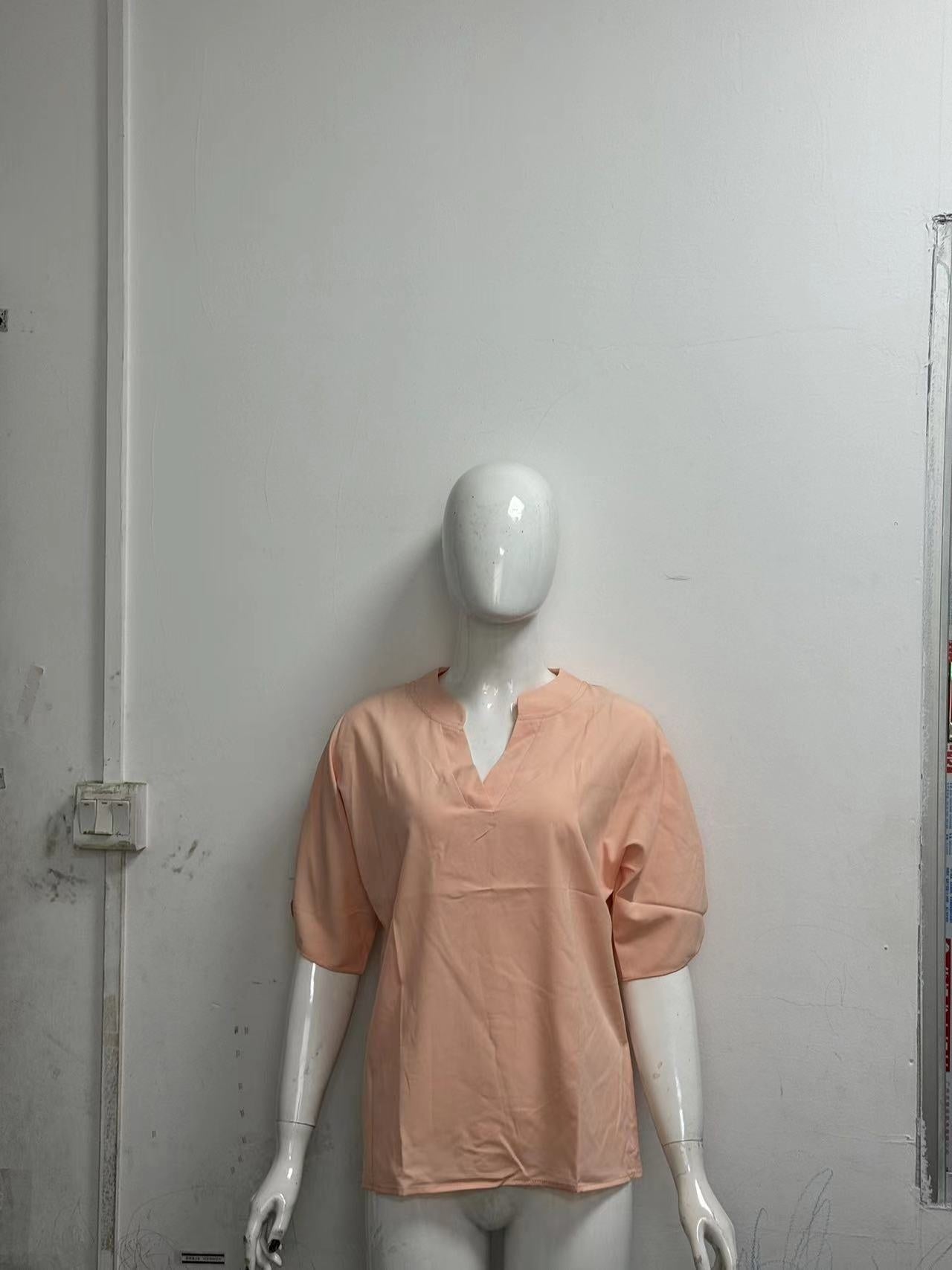 Sleek Short-sleeved  V-neck Chiffon Shirt - New V-neck Shirt Women's Casual Versatile Clothing