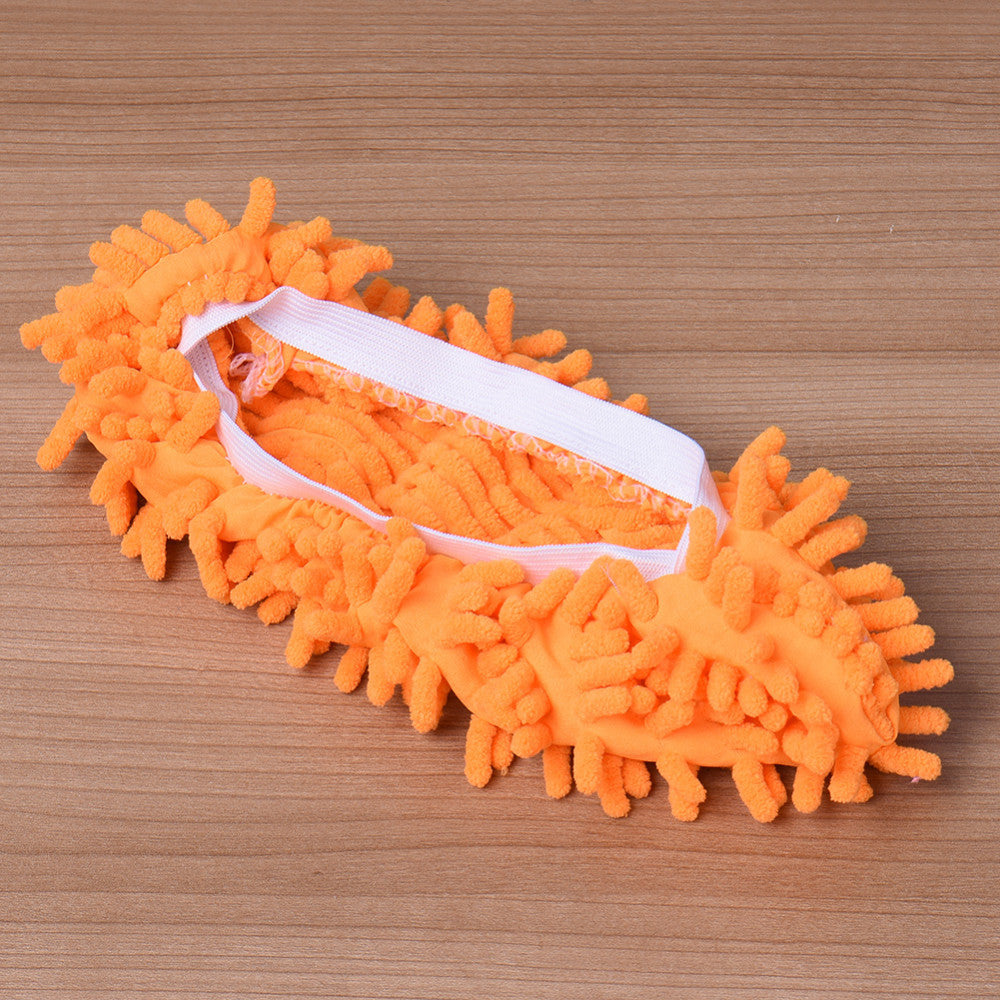 2pcs Set Multifunctional Chenille Micro Fiber Slipper Shoe Covers