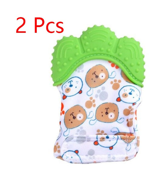 Baby Teether Anti-Bite Silicone Molar Gloves -  children's sound toys
