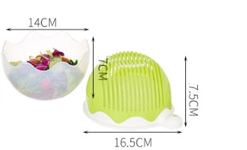 Creative 2-in-1 Salad Cutter Bowl – Fruit & Vegetable Chopper with Drain Basket! Salad Cutter, Fruit and Vegetable Cutter - JumoShop