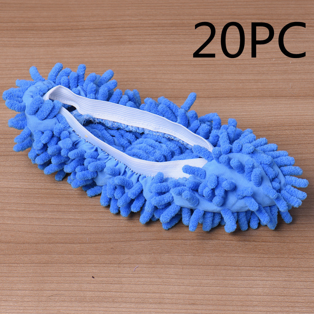 2pcs Set Multifunctional Chenille Micro Fiber Slipper Shoe Covers