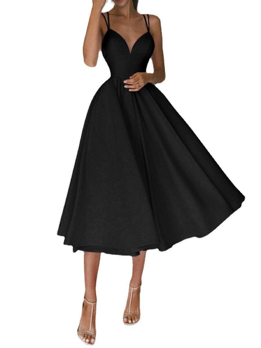 Sexy V-neck Suspender Dress - Summer Fashion A-Line Long Dresses For Women