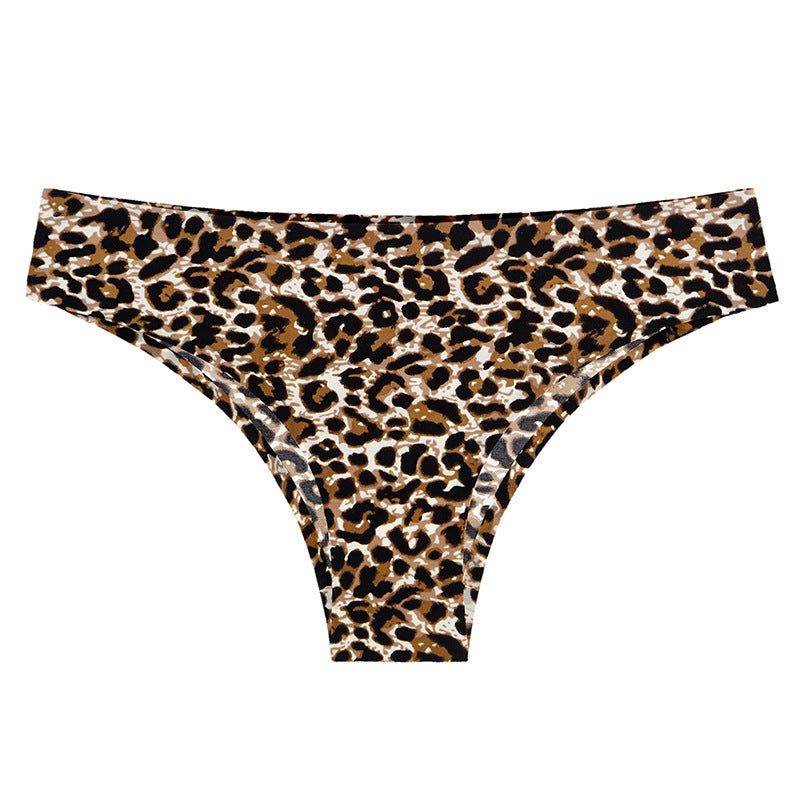 Printed Ice Silk Seamless Underwear - For Women With Low Waist
