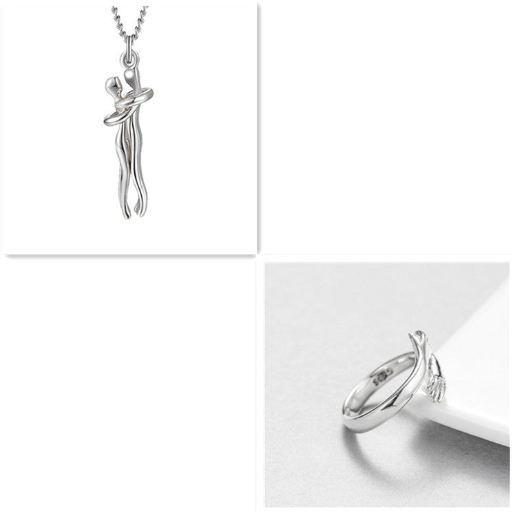 Love Hug Necklace - Unisex Men Women Couple Jewelry Chain Valentines Day Lover Gift