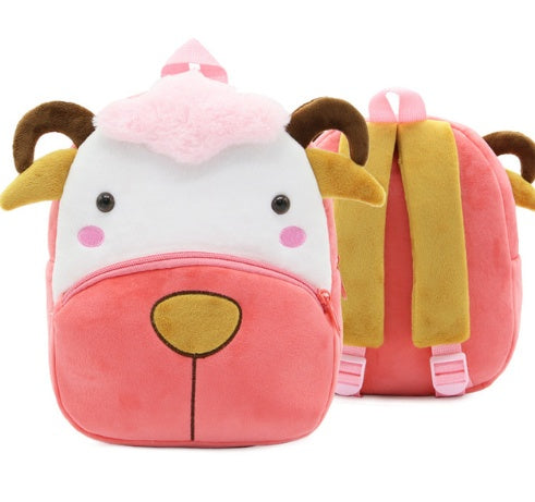 Children School Backpack - Cartoon Rainbow Design, Soft Plush Material For Toddler, Baby Girls Kindergarten Kids School Bags