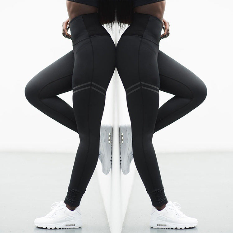 High Waist Cross-Border Striped Stretch Pants
