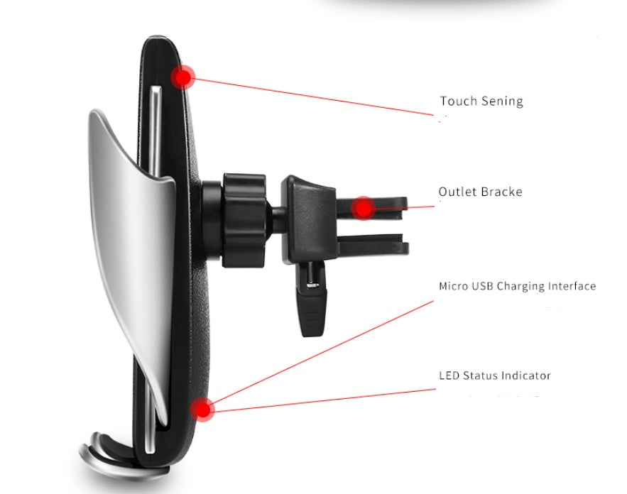 Car Wireless Charger - 10W Induction Car Fast Wireless Charging With Car Phone Holder S5