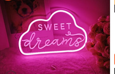 Room Decoration Night Light - LED Neon Lights, Acrylic Back Panel,