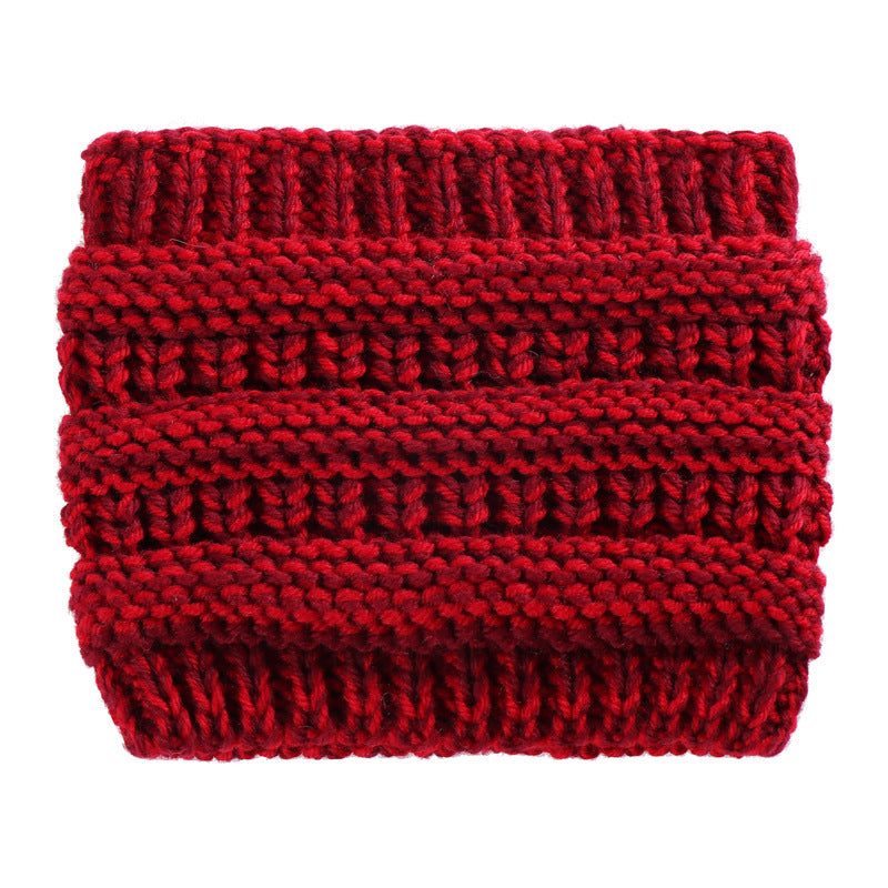 Women Headwrap Ponytail Beanies Hat - Winter Warm Ear Warmer Head Wrap Casual Crochet Turban Hats Female Soft Knit Woolen Caps