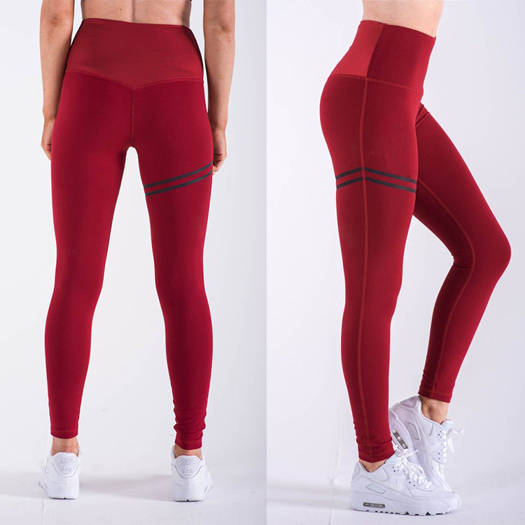 High Waist Cross-Border Striped Stretch Pants