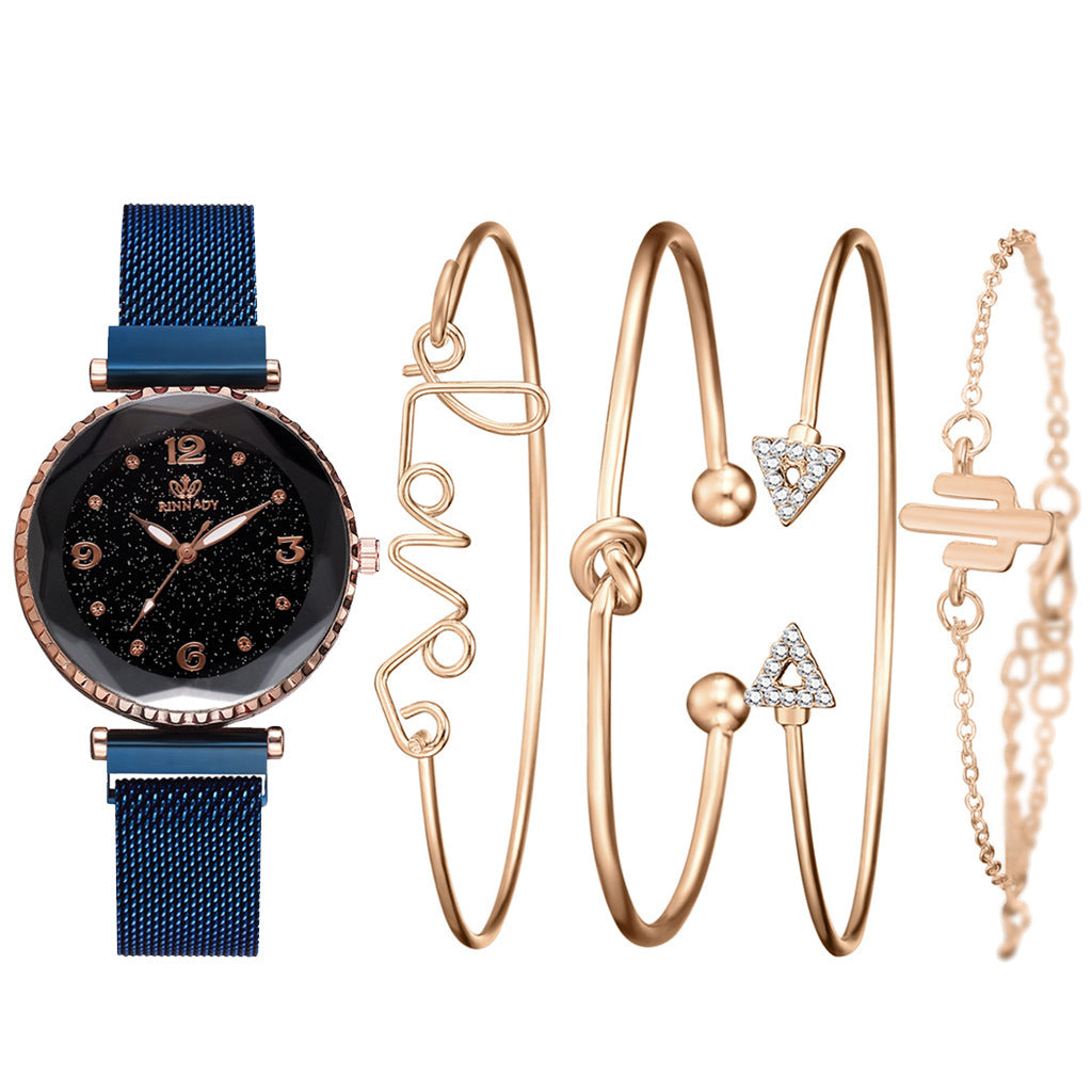 Elegant Starry Sky Magnetic Bracelet Watch – A Timeless Statement Piece ✨ Women Watches Starry Sky Magnet Buckle Fashion Bracelet Wristwatch Roman Numeral Simple Clock Gift - JumoShop