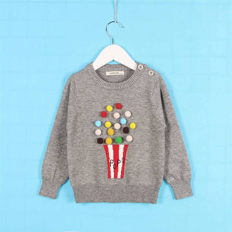 Kids Cardigan Winter Sweater - Balls Design Baby Knitted Cardigans Casual Toddler Boys Sweater Woolen Fleece Girls Sweater