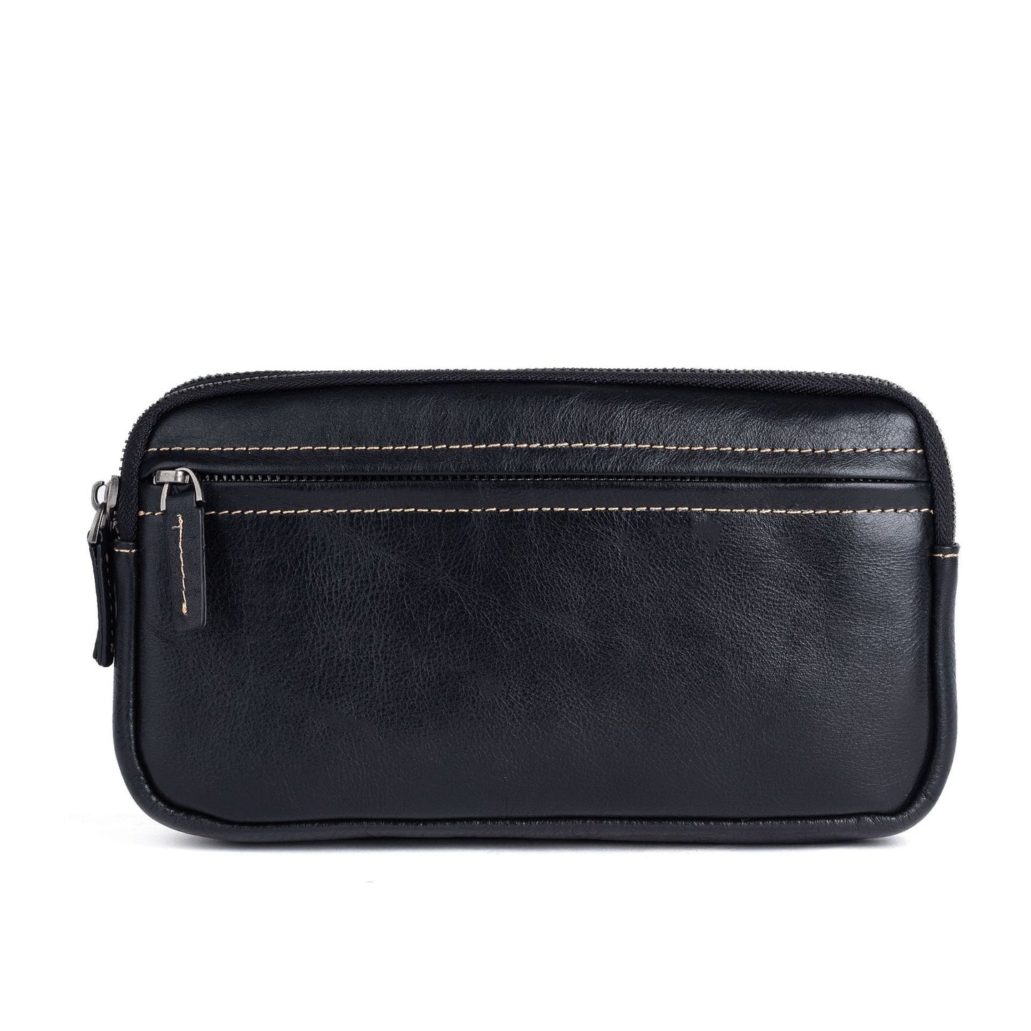 Cowhide Casual Men's Clutch - Vertical Model In Square Shape First Layer