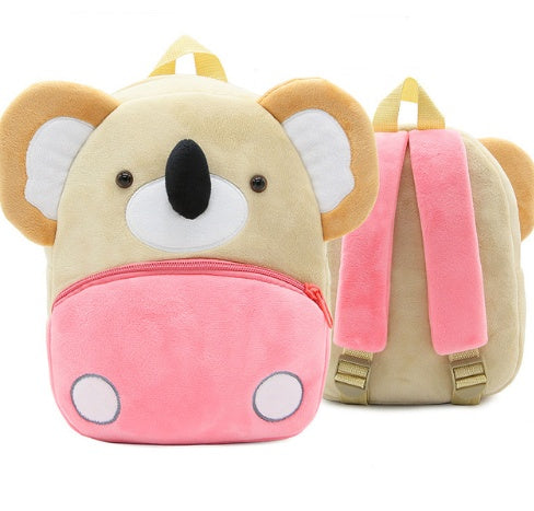 Children School Backpack - Cartoon Rainbow Design, Soft Plush Material For Toddler, Baby Girls Kindergarten Kids School Bags