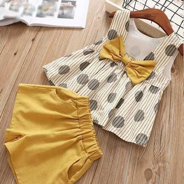 Summer Children Clothing Set - Big Bow T-Shirt & Shorts  Set