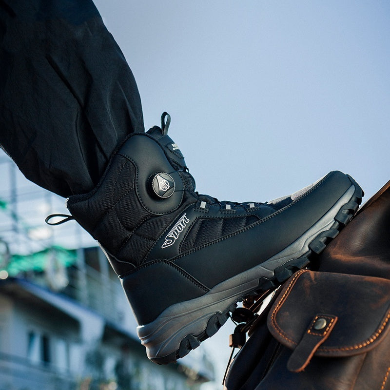 Men's Thickened Fleece-lined Ski Cotton-padded Shoes - Non-slip Cold-proof Snow Boots