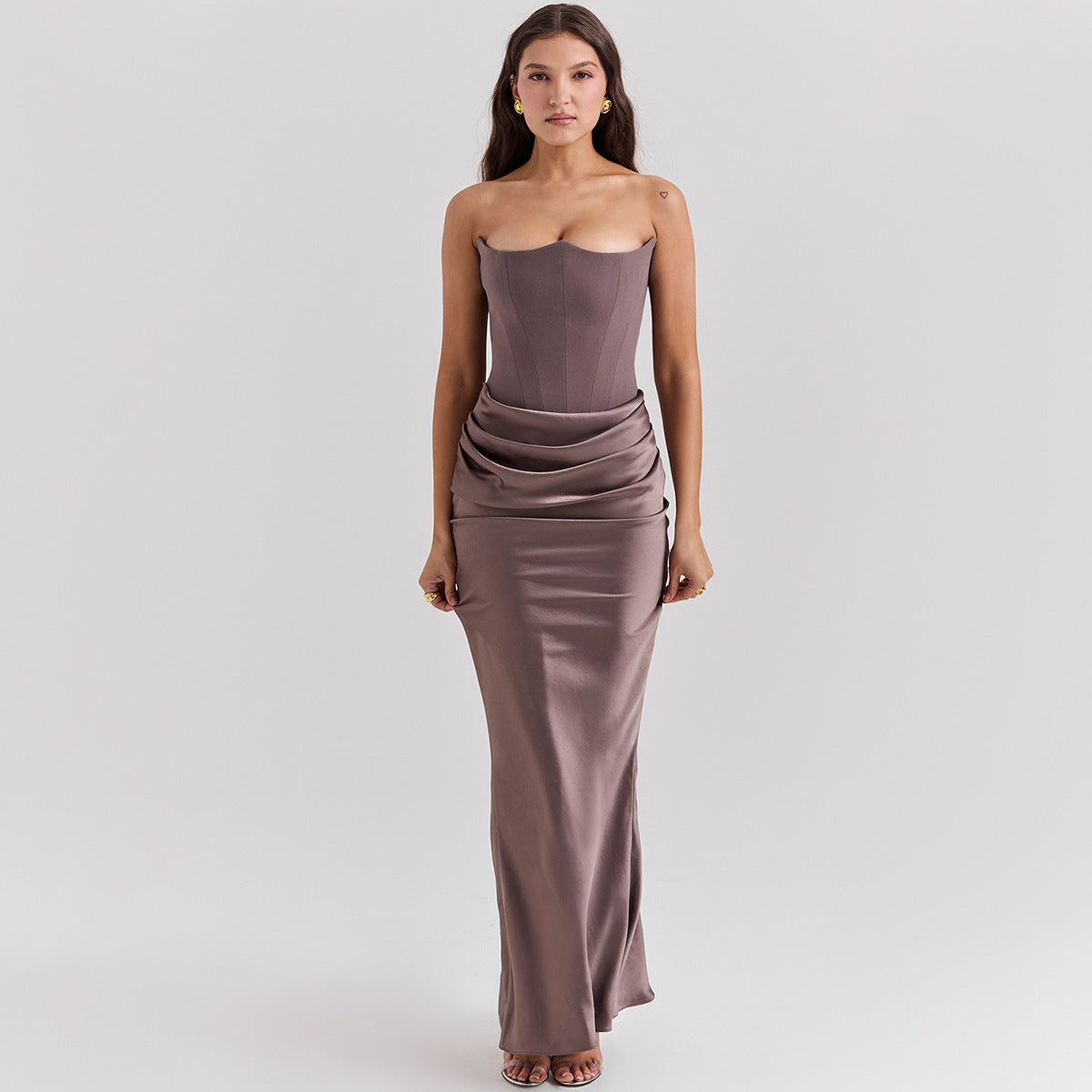 Sexy Slim Tube Top Long Dress - Fashion Bandeau Backless Party Evening Dresses For Women Clothing
