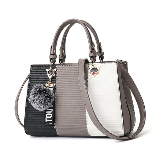 Women Hairball Ornaments - Totes Patchwork Handbag