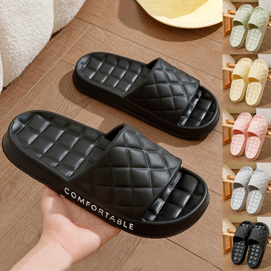 Men's Home Slippers With Plaid Design