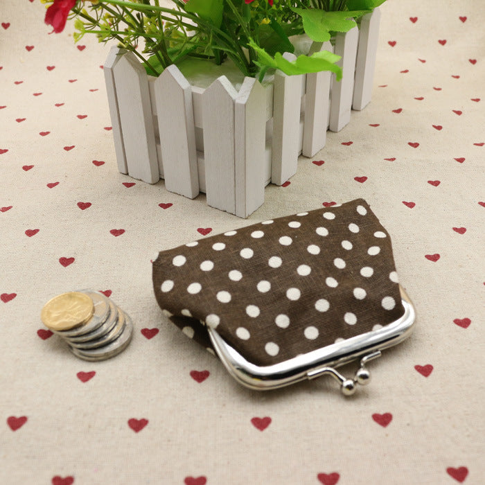 Linen Polka Dot Zero Purse – Creative Cloth Coin Bag for Kids