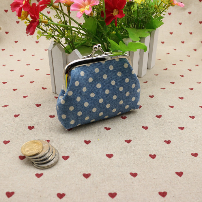 Linen Polka Dot Zero Purse – Creative Cloth Coin Bag for Kids