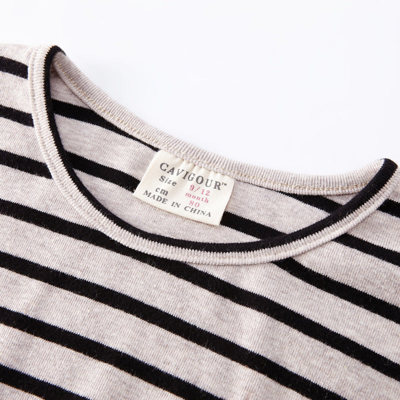 Fashion Striped Print Kids Baby Girls Clothes - Cotton Long Sleeve T Shirts For Children Girls Autumn Spring Baby Clothing