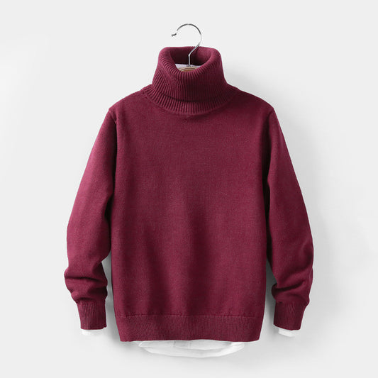 Autumn and Winter High Collar Children's Knitwear
