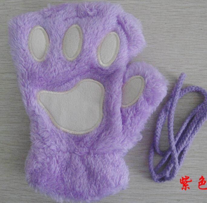 Winter Lovely Half Cover Paw Bear Cat Claw Gloves - Short Finger Gloves