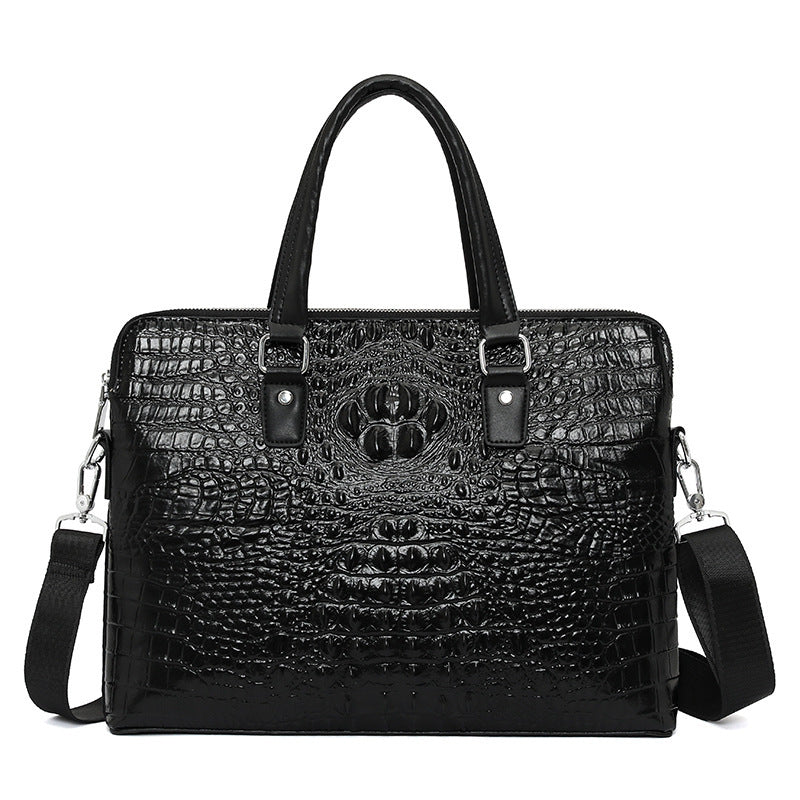 Men's New Crocodile Pattern Business Computer Bag - Shoulder Briefcase