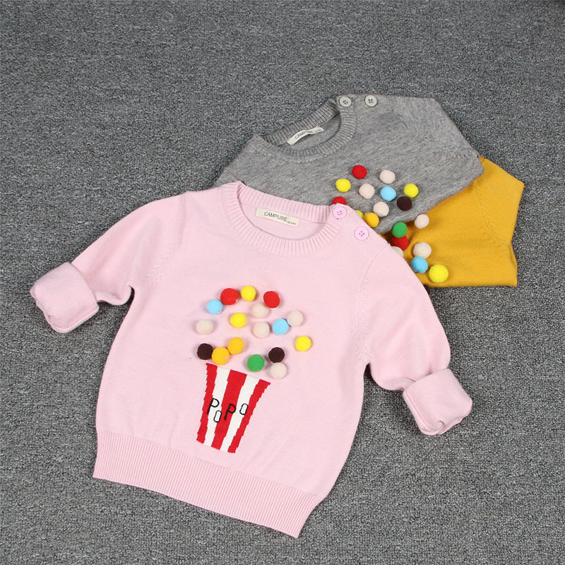 Kids Cardigan Winter Sweater - Balls Design Baby Knitted Cardigans Casual Toddler Boys Sweater Woolen Fleece Girls Sweater