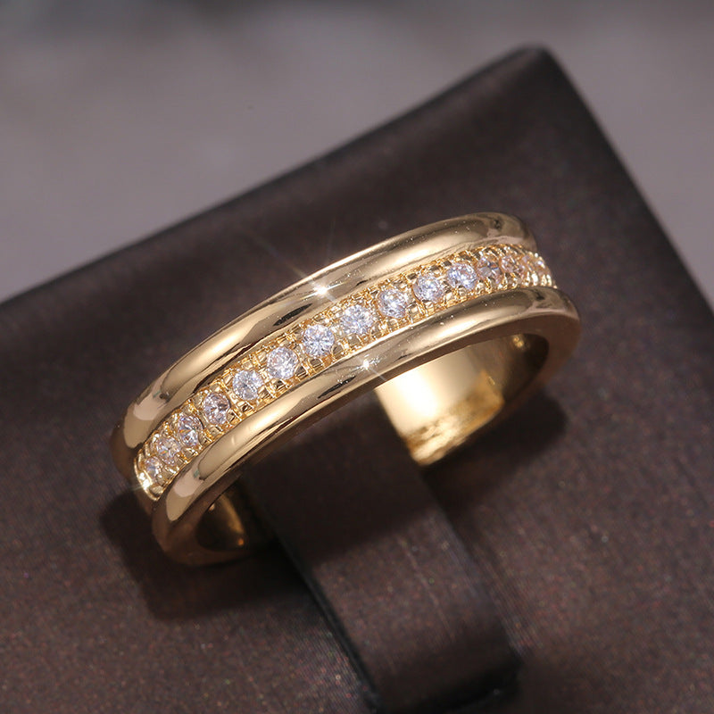 European American Style Simple Golden Ring - Copper Plated Fashion Ring
