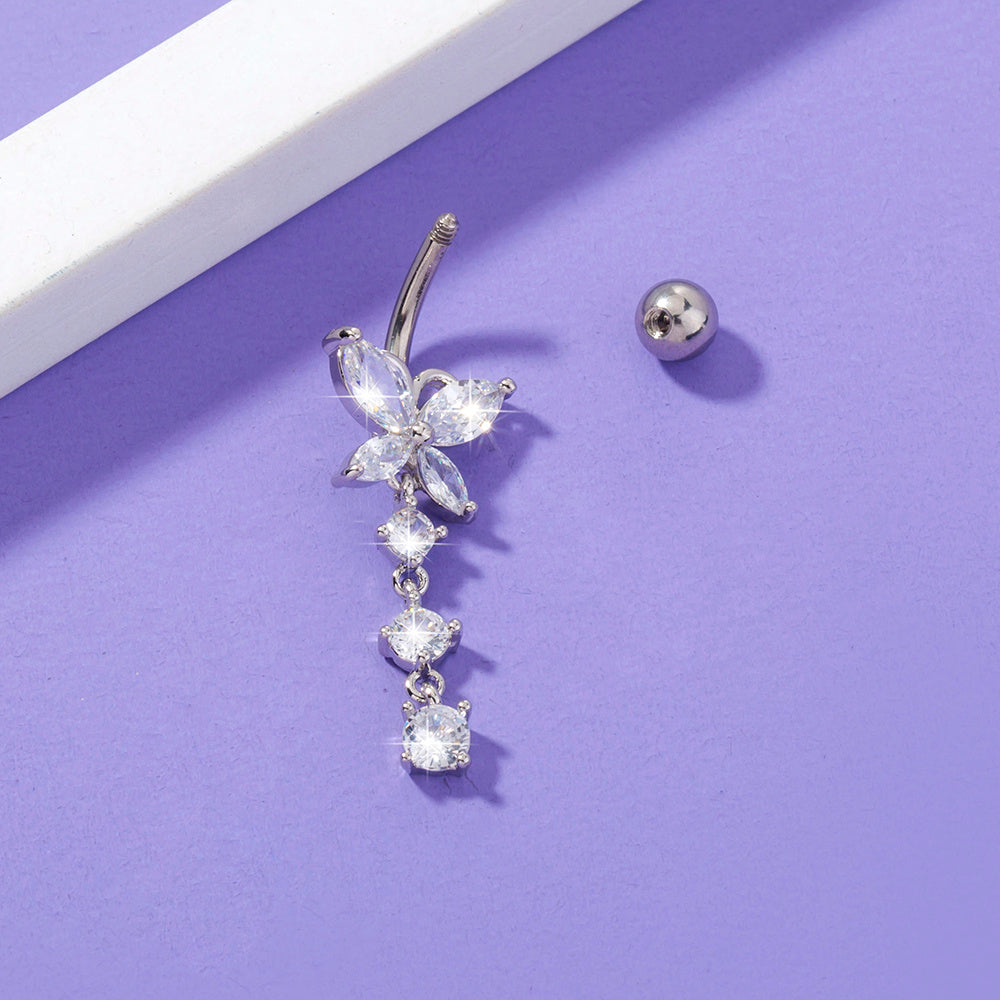 Butterfly Zircon Navel Ring - Human Body Piercing Jewelry Woman
