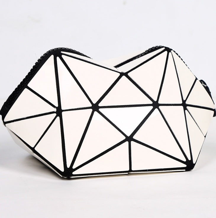Fashion Geometric Cosmetic Bag For Women - Ladies Zipper Bag Organizer Makeup Cosmetics Lightweight Foldable Travel Make Up Bag