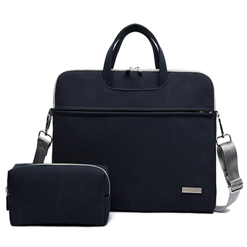 Women's Leather Laptop Bag - Notebook Carrying Case Briefcase For Macbook Air 13.3 14 15.6 Inch,  Men Handbags Shoulder Mouse Bag