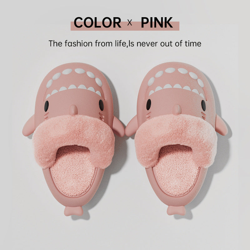 Winter Shark Slippers - Detachable Warm Fuzzy Slippers Bedroom House Shoes Women