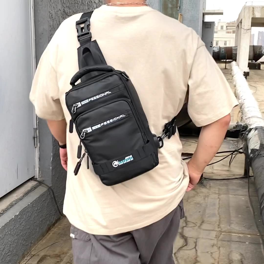 Multifunction Bags For Men - Nylon Backpack Crossbody Shoulder Bag With USB Charging Port