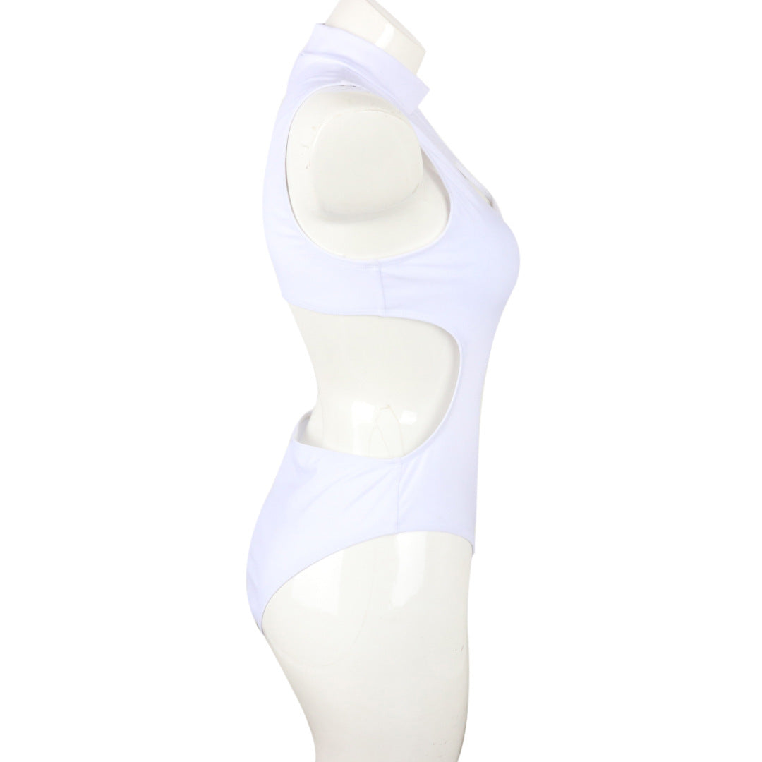 Zipper Ladies One-piece Swimsuit