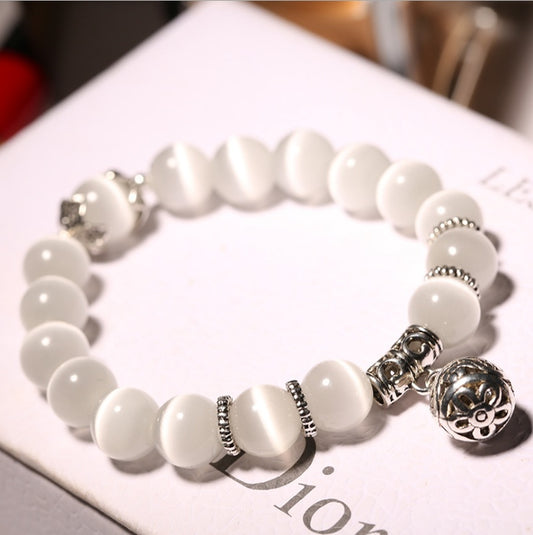 Natural Opal Crystal  Beads Bracelets - Vintage Beaded Bracelet for women