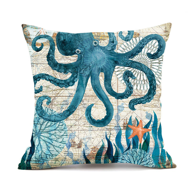 Cushion Covers Sea Turtle Printed Throw Pillow Cases - For Home Decor Sofa Chair Seat