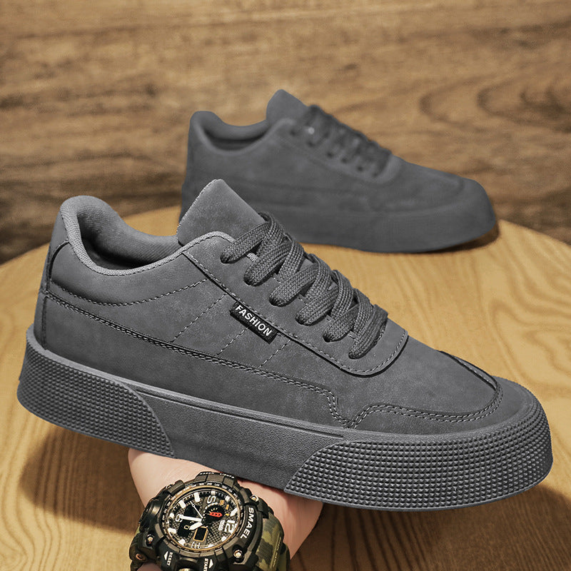 Casual Board Flat Shoes - Men Breathable Thick-soled Lace-up Sneakers For Walking Running